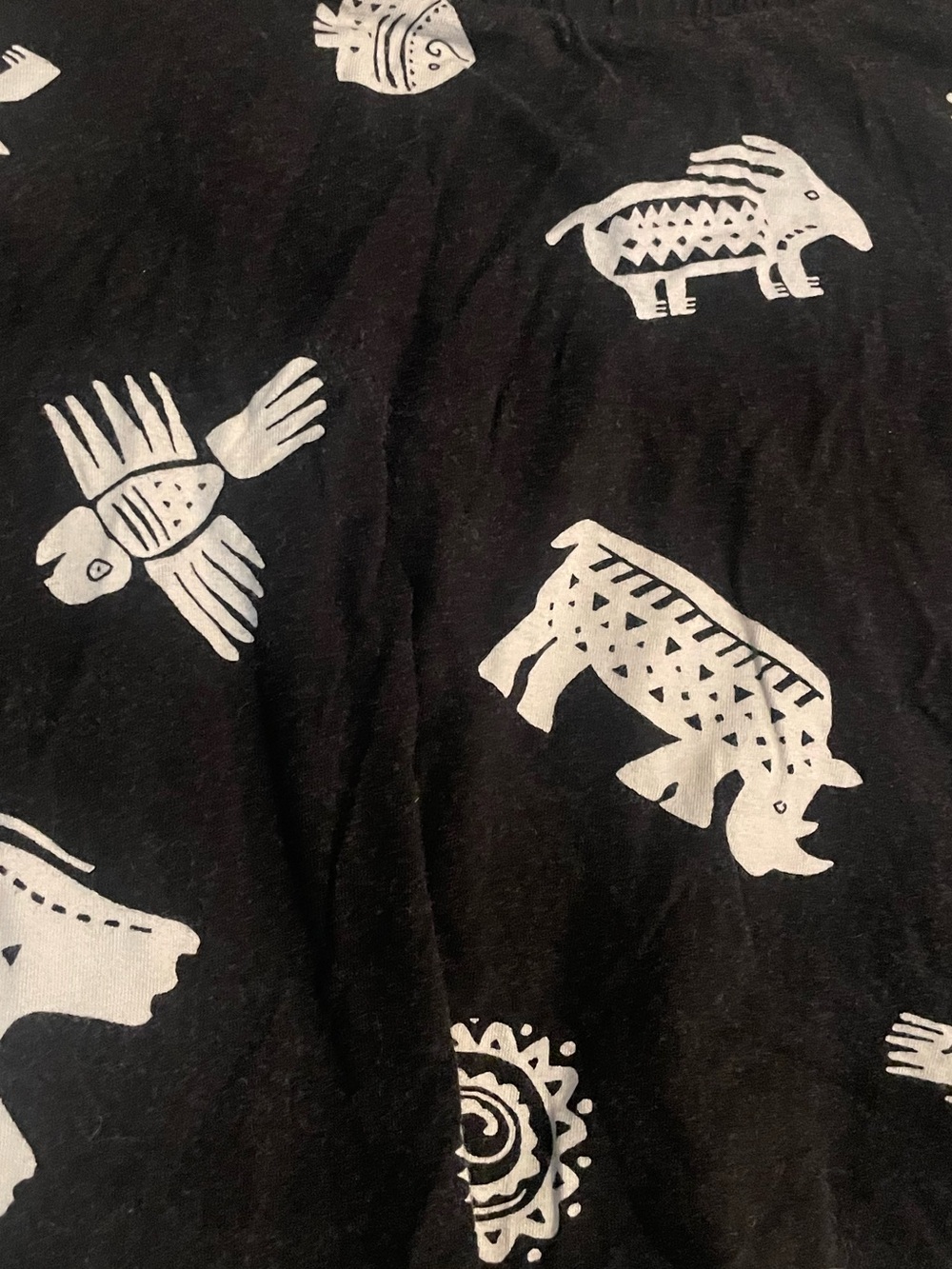 Forever 21 Black and White Aztec Tribal Printed Skirt with Elastic Waistband